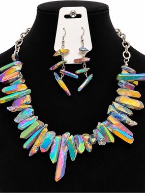 Prism Break Necklace & Earring Set - Women Jewelry